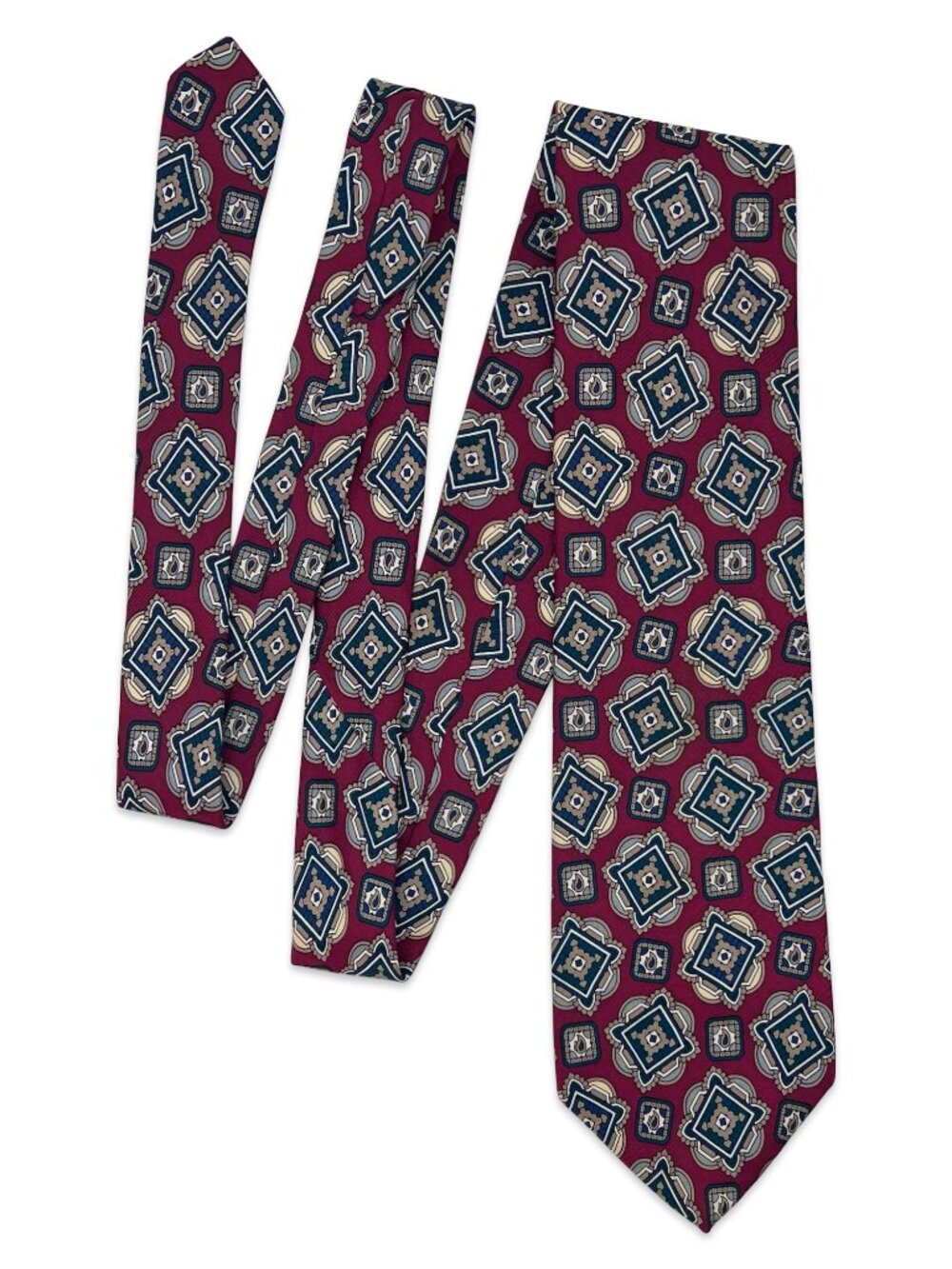 Vintage 90s Red Silk Tie Harbour Classics
